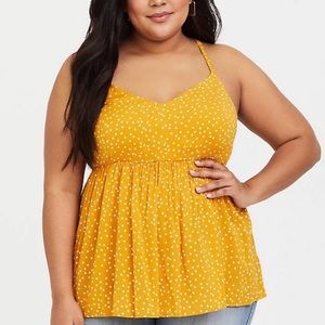 Torrid Yellow Dot Challis Cami